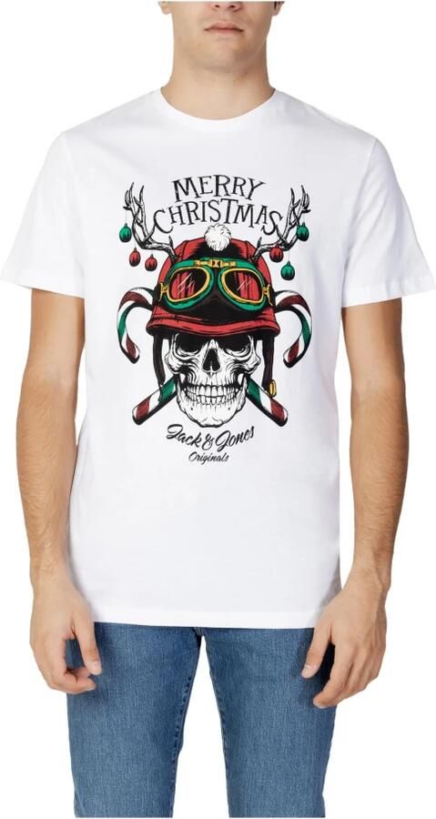 Jack & jones Jorclaus Tee SS Crew Neck Xmas 12221422 White Heren - Foto 3