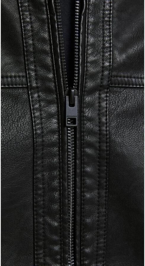 Jack & jones Zwarte Eco-Leren Polyamide Herenjas Black Heren - Foto 7