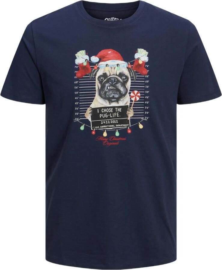 Jack & jones Jorchristmas mugshot tee ss c.n Xmas 12221440 Blauw Heren - Foto 3