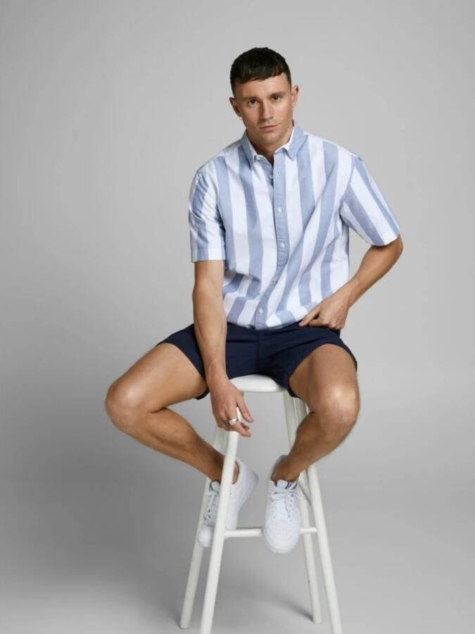 JACK & JONES PANTS STUDIO regular fit chino short JPSTBOWIE navy blazer - Foto 8