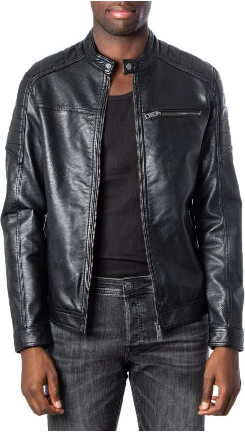 Jack & Jones Imitatieleren jack JJEROCKY in kunstlederen look met zakken met ritssluiting - Foto 3