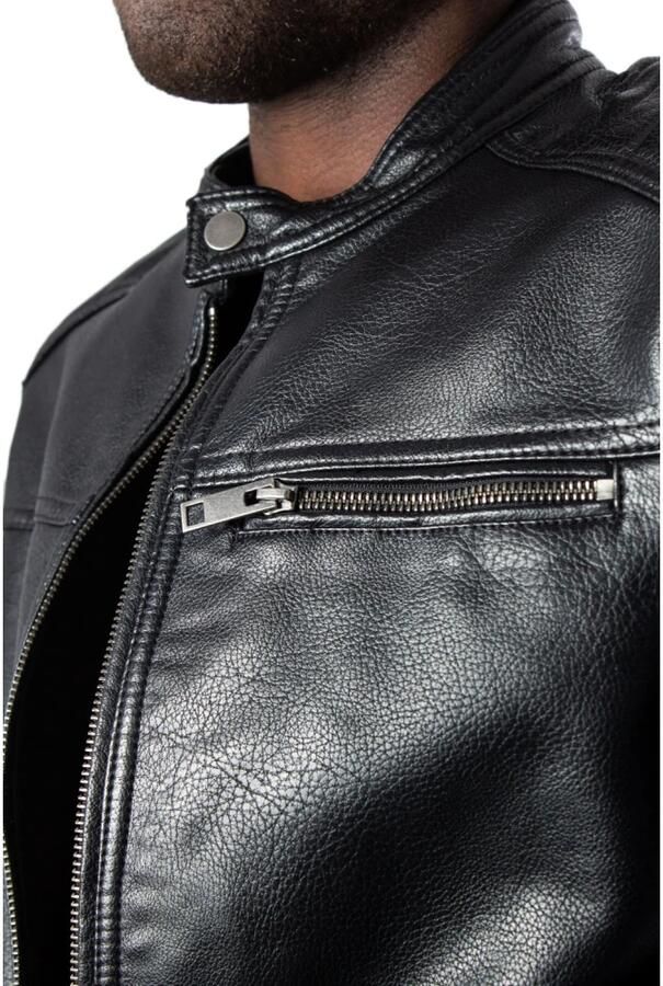 Jack & Jones Imitatieleren jack JJEROCKY in kunstlederen look met zakken met ritssluiting - Foto 10