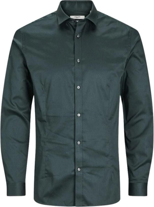 JACK & JONES PREMIUM super slim fit overhemd JJPRPARMA donkergroen