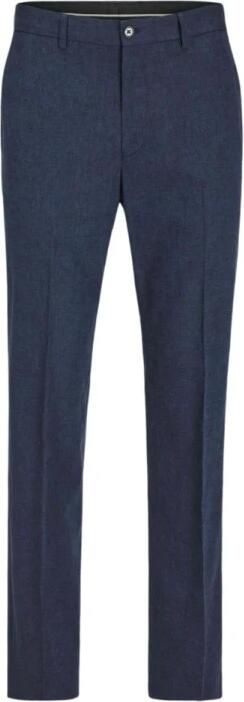 JACK & JONES PREMIUM gemêleerde slim fit pantalon JPRRIVIERA met linnen donkerblauw - Foto 4
