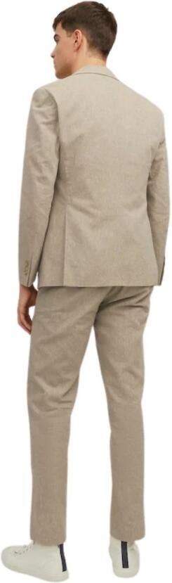 JACK & JONES PREMIUM gemêleerd slim fit colbert JPRRIVIERA met linnen beige - Foto 5