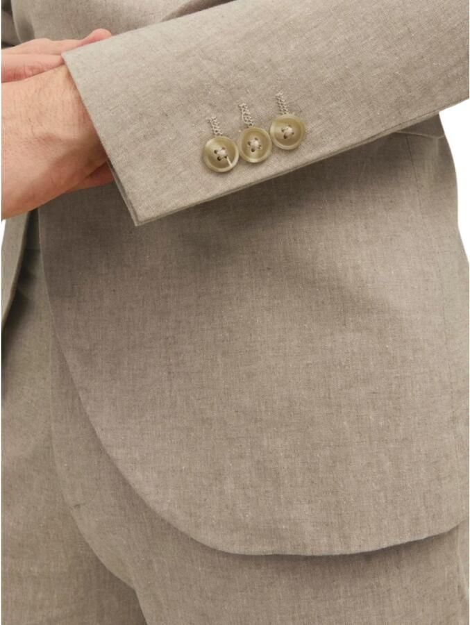 JACK & JONES PREMIUM gemêleerd slim fit colbert JPRRIVIERA met linnen beige - Foto 4