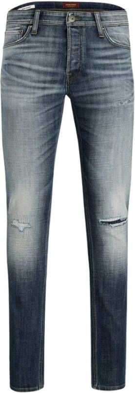 Jack & jones Klassieke Blauwe Heren Jeans Rits Knoopsluiting Blue Heren