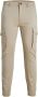 Jack & jones Beige Katoenen Broek met Rits en Knoop Beige Heren - Thumbnail 2