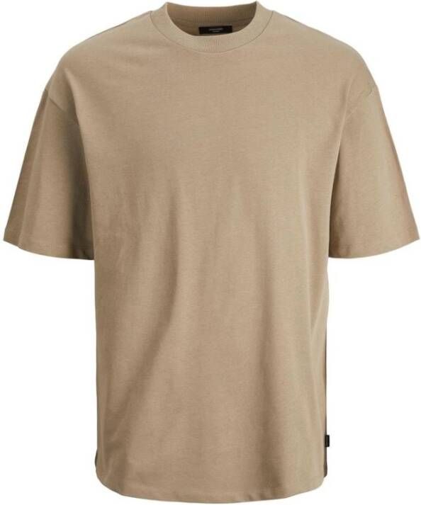 Jack & jones Jack%Jones Premium jprblakam Clean SS T -shirt neknr.: Verweerde teak losse fit | Freewear beige Heren