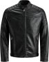 Jack & jones Eco-Leren Herenjas Herfst Winter Collectie Black Heren - Thumbnail 2