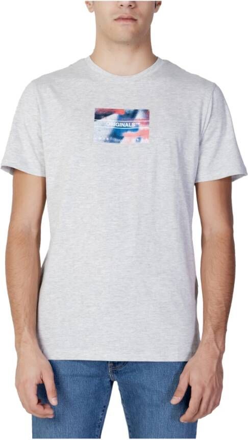 Jack & jones Jorbooster Tee SS Creweck Drop 11 FST 12226165 Grijs Heren