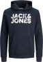 JACK & JONES ESSENTIALS hoodie JJECORP met logo marine wit - Thumbnail 2