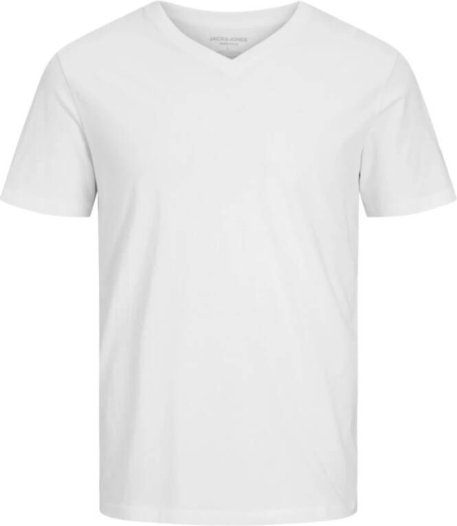 Jack & jones Organic Basic V-hals T-shirt White Heren