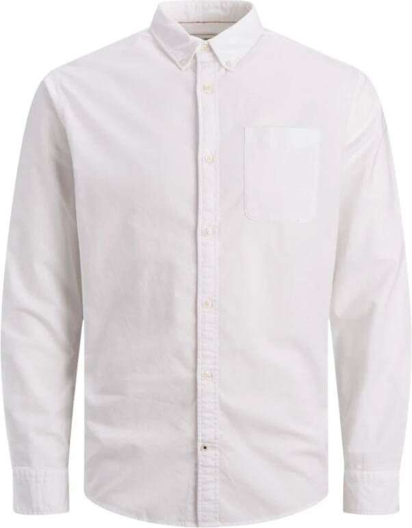 Jack & jones Casual Oxford Overhemd met Button-Down Kraag White Heren