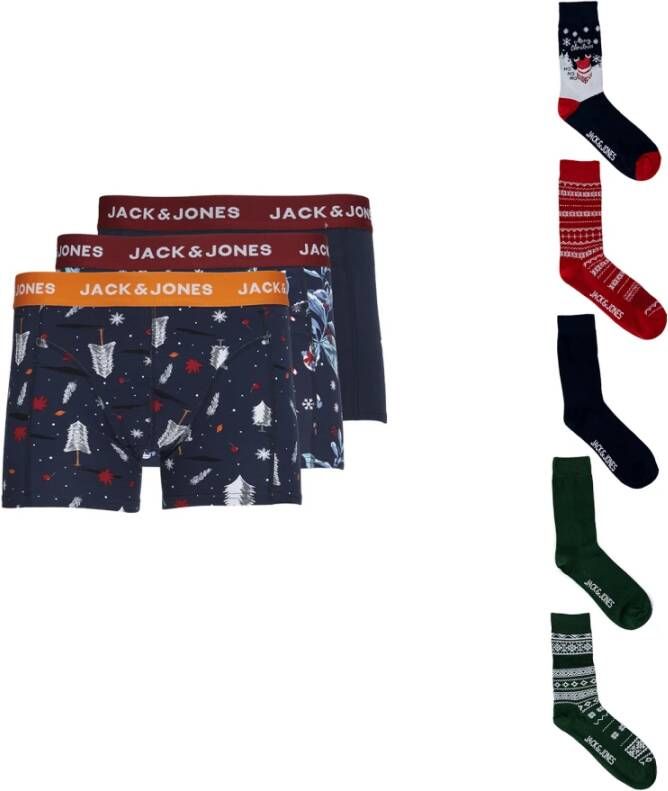 Jack & jones Pack Boxer + Socks Christmas Blauw Heren