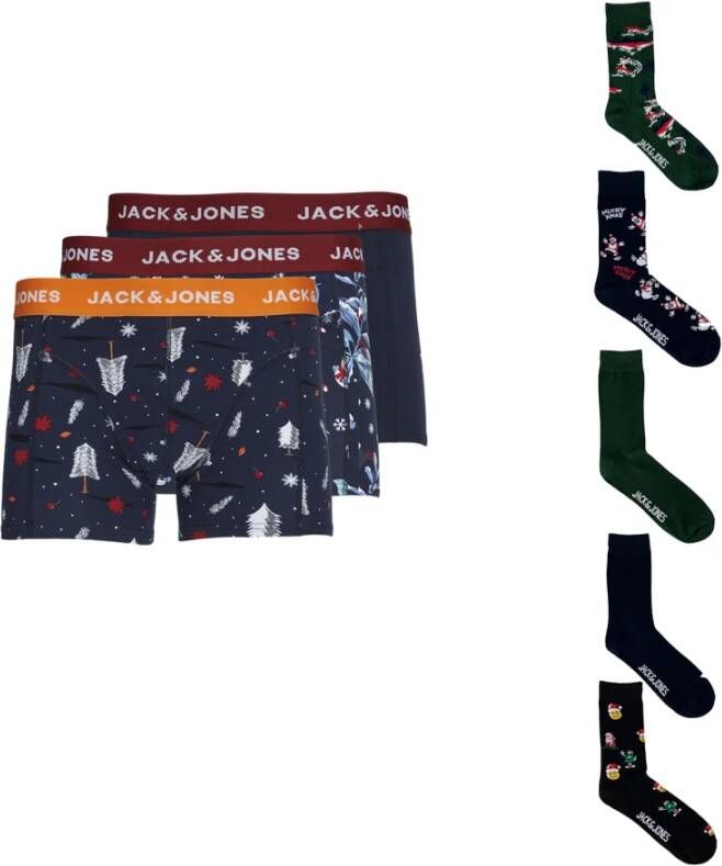 Jack & jones Pack Boxer + Socks Christmas Blauw Heren