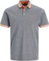 JACK & JONES ESSENTIALS gemeleerde slim fit polo JJEPAULOS van katoen navy blazer oranje - Thumbnail 2