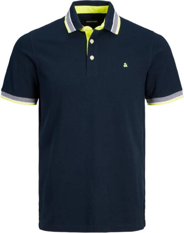 JACK & JONES ESSENTIALS slim fit polo JJEPAULOS van katoen dark navy - Foto 4