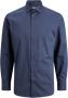 JACK & JONES PREMIUM slim fit overhemd JPRBLAROYAL van biologisch katoen donkerblauw - Thumbnail 2