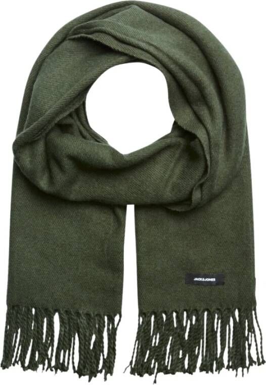 JACK & JONES geweven sjaal JACSOLID met franjes kaki