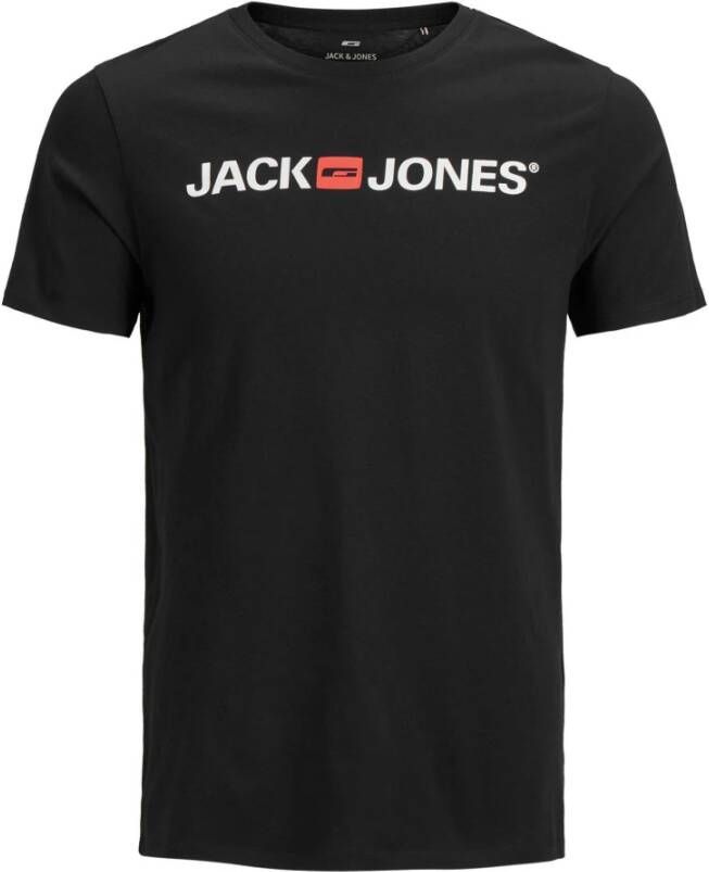 jack & jones T-shirt grote maat Corp Logo Zwart Heren