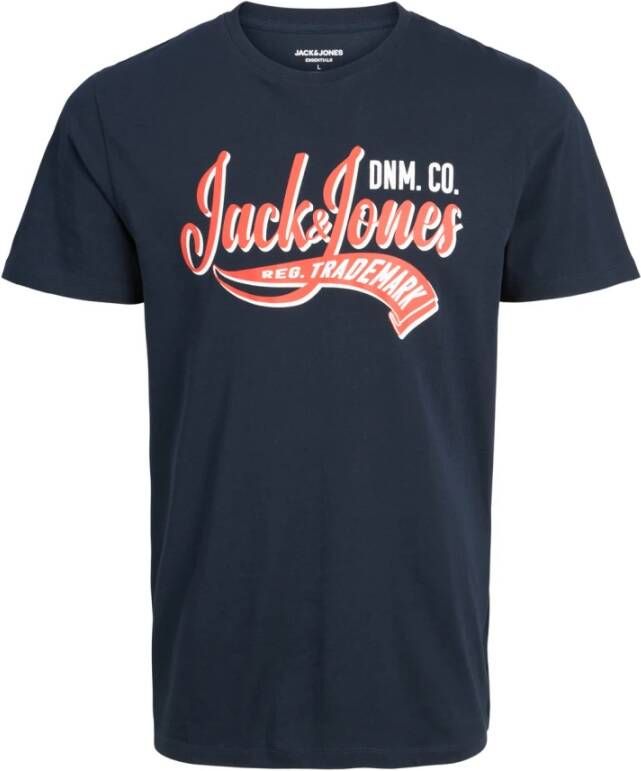 jack & jones T-shirt Jjelogo Blauw Heren