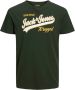 JACK & JONES ESSENTIALS regular fit T-shirt JJELOGO van biologisch katoen groen - Thumbnail 3