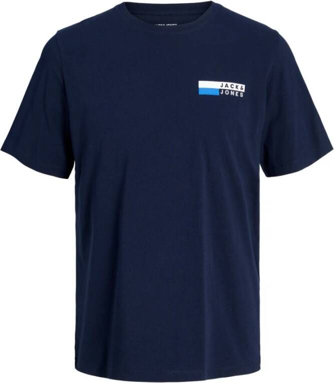 jack & jones T-shirt met ronde hals Corp Logo Small Blauw Heren
