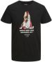 Jack & jones Zwart Print T-shirt Mannen Herfst Winter Black Heren - Thumbnail 1