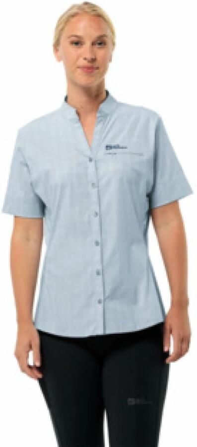 Jack Wolfskin Norbo S|S Shirt Women Wandeloverhemd met korte mouwen Dames XS soft blue check Soft Blue Check