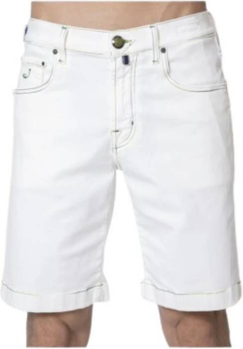 Jacob Cohën Bermuda shorts met gekleurde stiksels White Heren