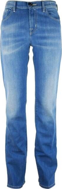Jacob Cohën Slim-Fit Italiaanse Katoenen Jeans met Ponyhuid Patch Blue Dames
