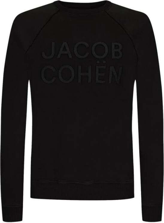 Jacob Cohën Zwarte katoenen trui met merklogo Black Heren