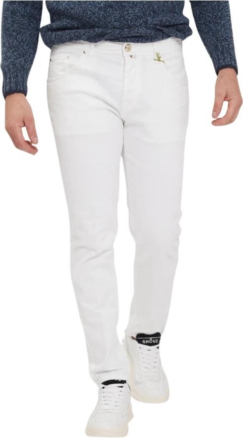 Jacob Cohën Crop Carrot Slim Broek White Heren