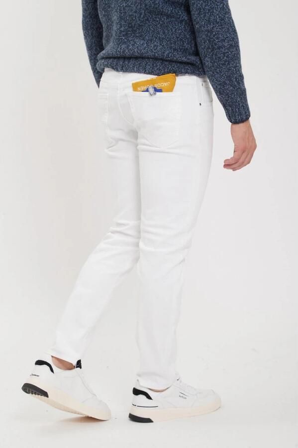 Jacob Cohën Crop Carrot Slim Broek White Heren - Foto 4