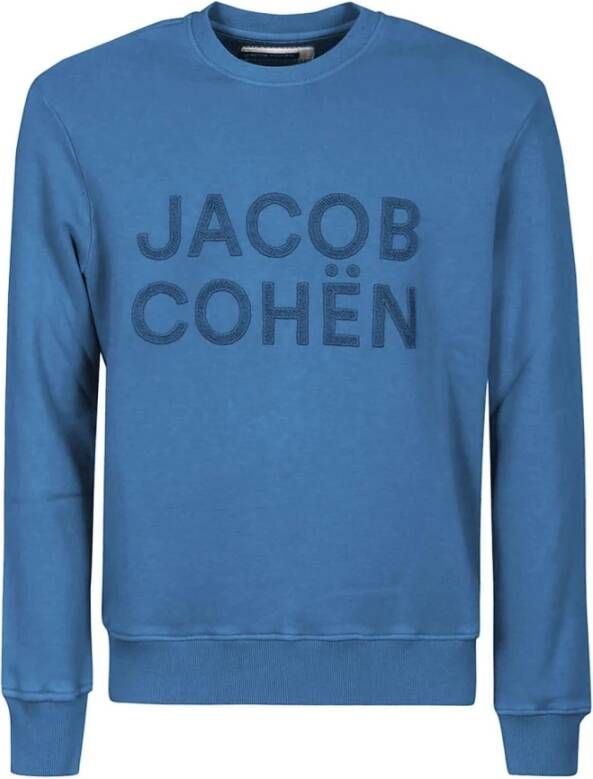 Jacob Cohën Light Blue Cotton Sweater Blauw Heren