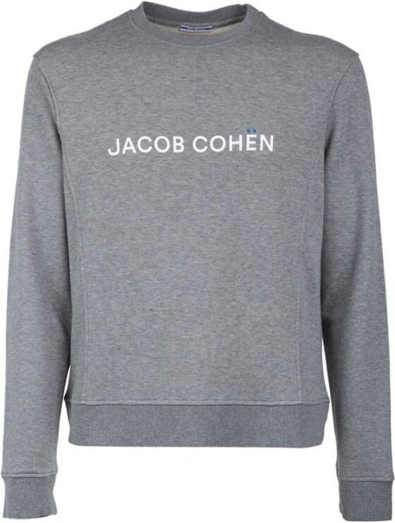 Jacob Cohën Logo Print Sweater Grijs Heren