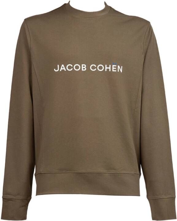 Jacob Cohën Logo Print Sweater Groen Heren