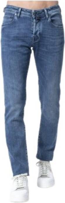 Jacob Cohën Slim Fit Blauwe Vloeibare Jeans Model Nick Blauw Heren