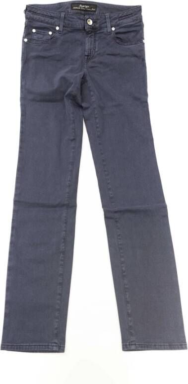 Jacob Cohën Vintage Stijl Blauwe Jeans met Logo Borduursel Blue
