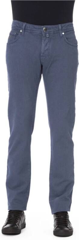 Jacob Cohën Blauwe Katoen-Stretch Jeans met Logo Detail Blue Heren
