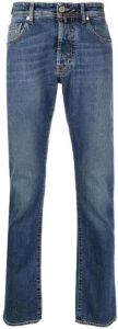 Jacob Cohën Slim-Fit Jeans met Distressed Effect en Geborduurd Logo Blauw Heren