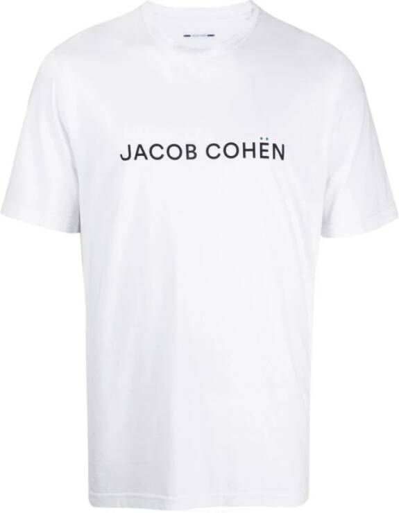 Jacob Cohën Italiaans Katoenen Logoshirt White Heren