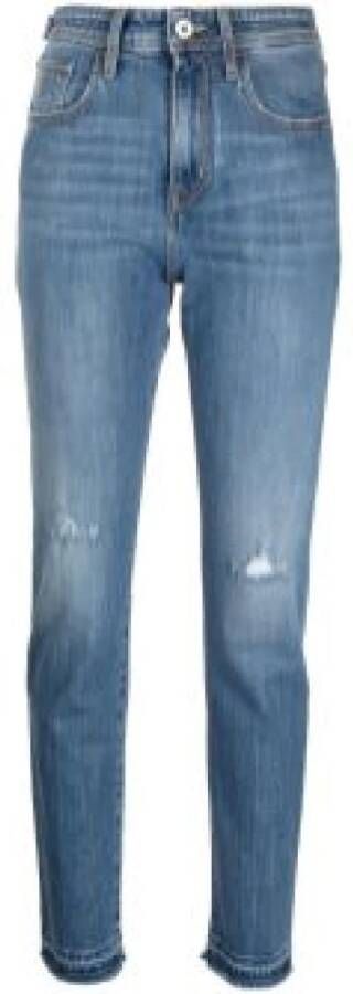 Jacob Cohën Versleten straight-leg jeans Blauw Dames