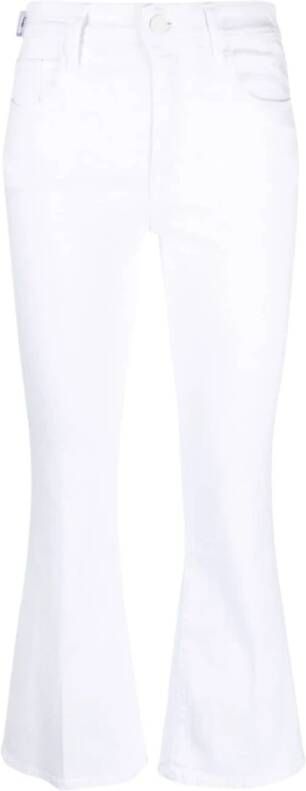 Jacob Cohën Witte Wijduitlopende Crop Jeans White Dames