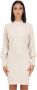 Jacqueline de Yong Beige Gebreide Midi Jurk met Hoge Hals en Volumineuze Mouwen Beige Dames - Thumbnail 1