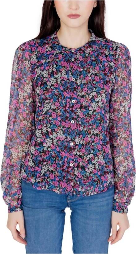 Jacqueline de Yong Bloemenprint lange mouw blouse Multicolor Dames