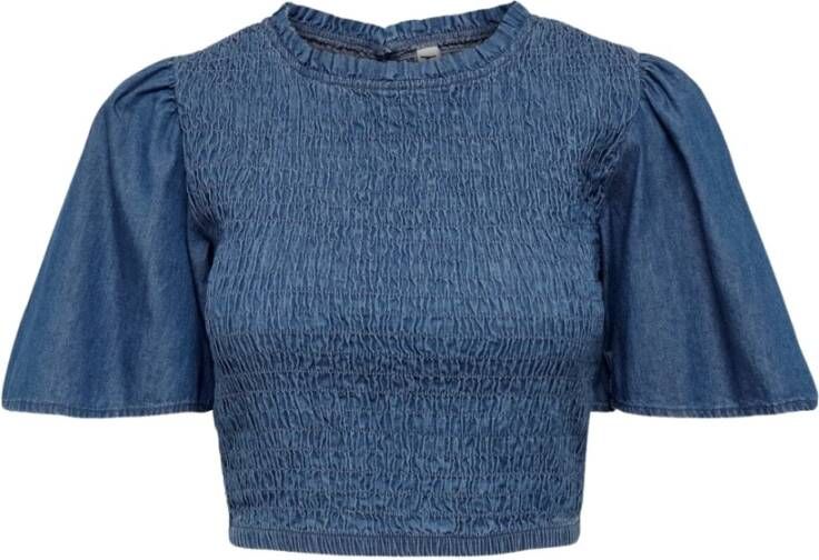 Jacqueline de Yong Blauwe effen blouse voor vrouwen Blue Dames