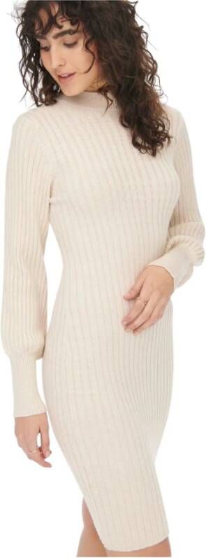 Jacqueline de Yong Gebreide jurk Beige Dames