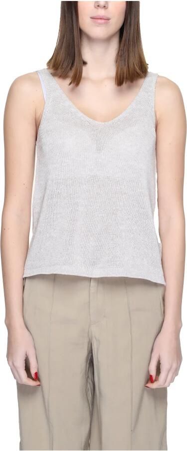 Jacqueline de Yong Beige Tanktop met Bandjes Beige Dames